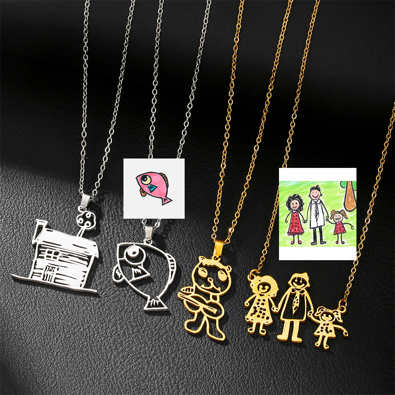 Photographic Memory - Collar con Colgante de Dibujo Infantil