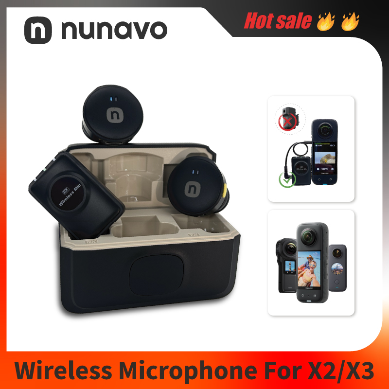Insta360 Camera X3 - NUNAVO Micrófono inalámbrico para Insta360 X3