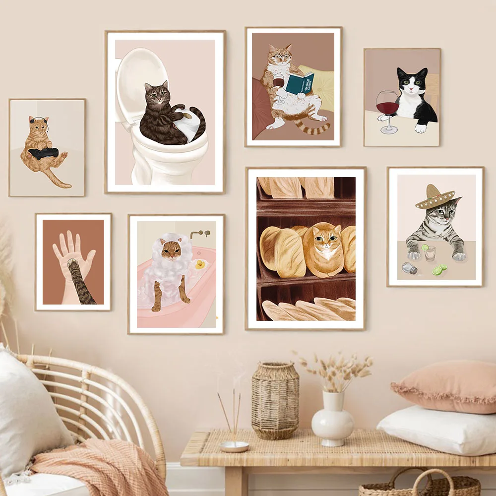 Photography Duck - Pintura en lienzo de gato negro