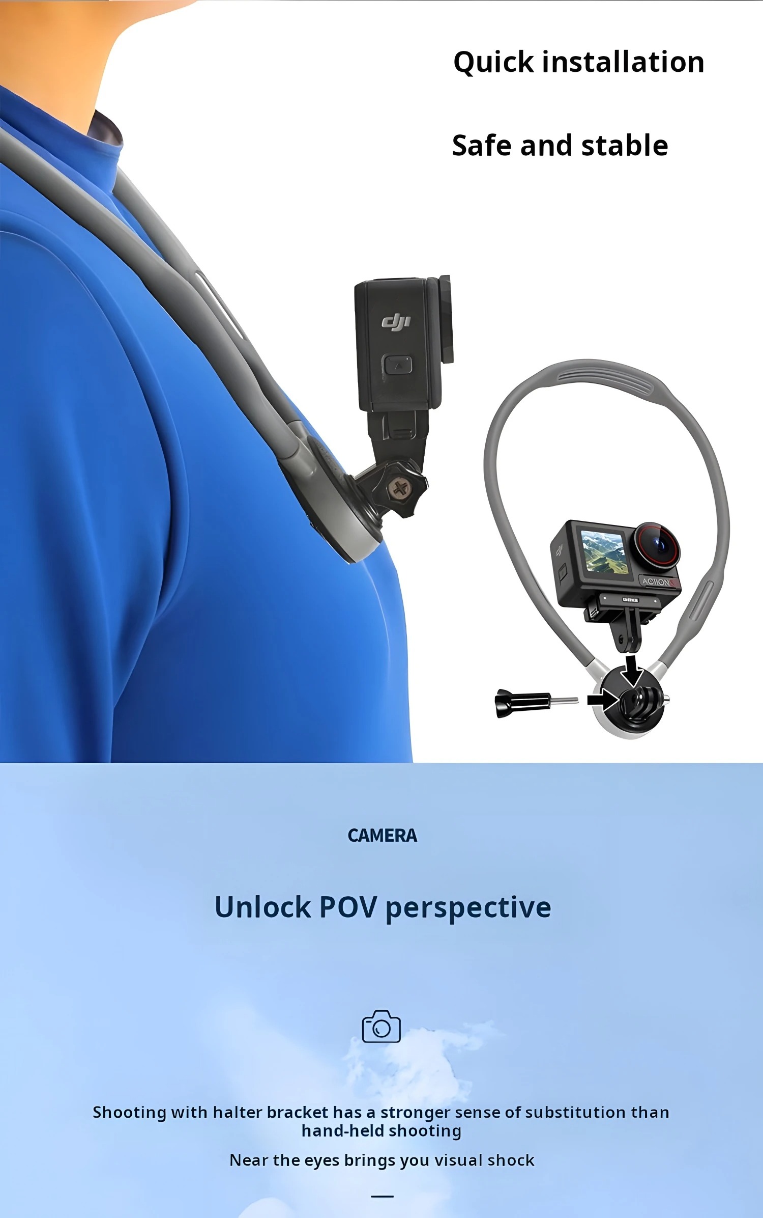 Soporte de cuello de silicona  - Insta360 Camera Go 3 reseña y precio