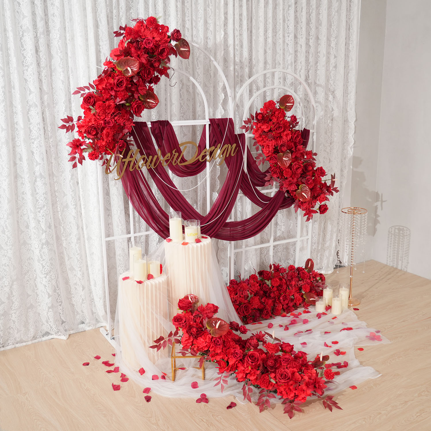 Uflower fila de flores rojas a - Photography Graduation reseña y precio