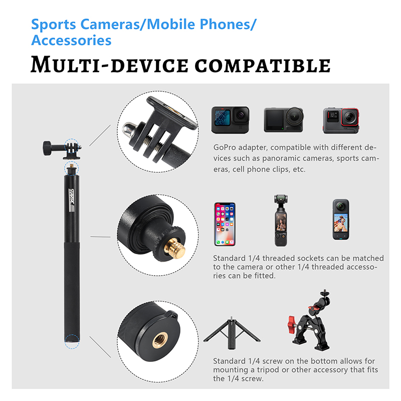 Palo de Selfie de 1,32 m, exte - Insta360 Camera Go 3 reseña y precio