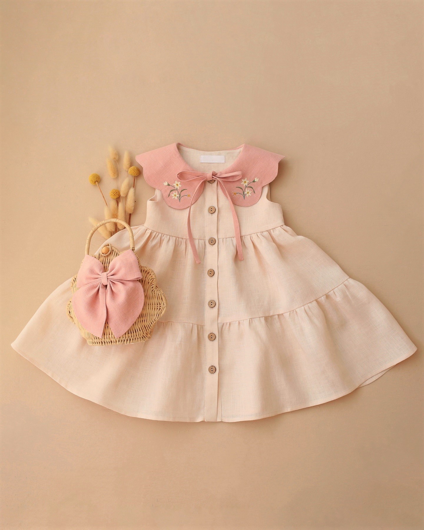 Vestido de Lino Beige con Bord - Photography Duck reseña y precio